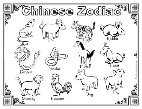 Free Printable Chinese Zodiac Animals